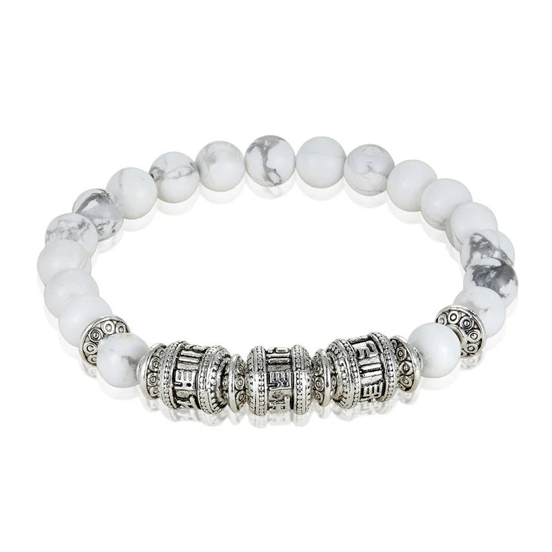 Spiritual Abacus™ Tiger Eye Mantra Beaded Bracelet – Natural Stone Unisex OM-Inspired Energy Bracelet