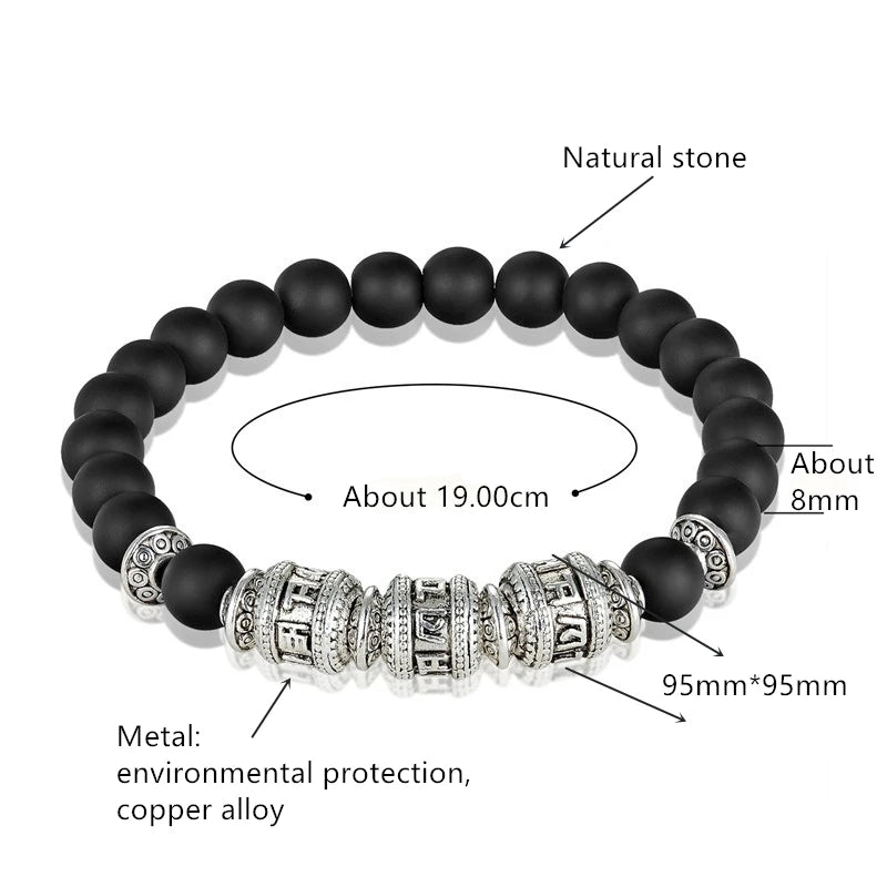 Spiritual Abacus™ Tiger Eye Mantra Beaded Bracelet – Natural Stone Unisex OM-Inspired Energy Bracelet