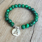 Spiritual Abacus™ Malachite Beaded Bracelet – Handmade Yoga Chakra Mala Bracelet for Meditation, Balance & Mindfulness