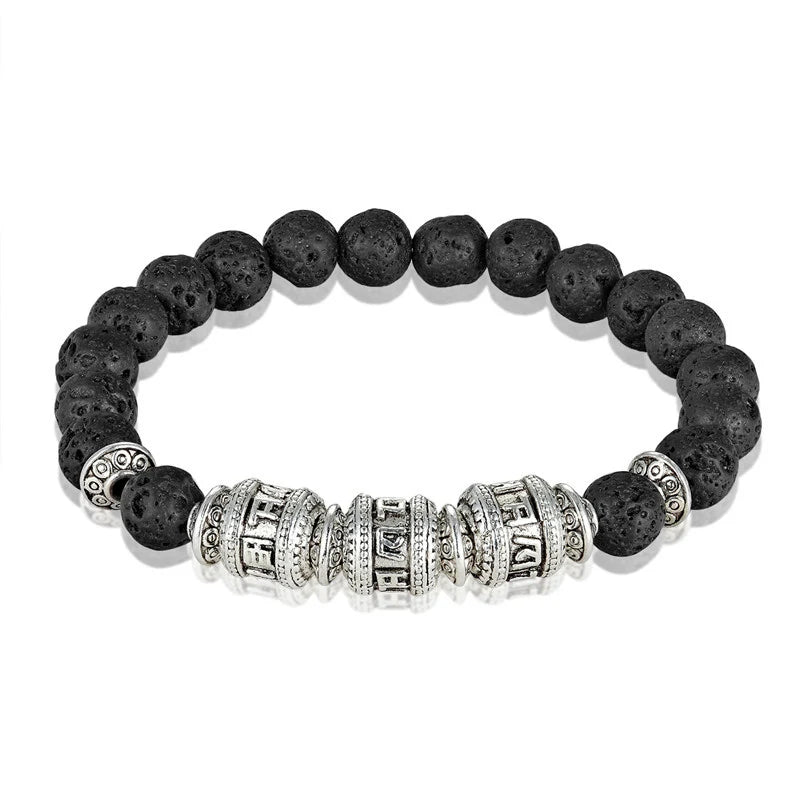 Spiritual Abacus™ Tiger Eye Mantra Beaded Bracelet – Natural Stone Unisex OM-Inspired Energy Bracelet