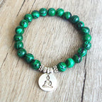 Spiritual Abacus™ Malachite Beaded Bracelet – Handmade Yoga Chakra Mala Bracelet for Meditation, Balance & Mindfulness