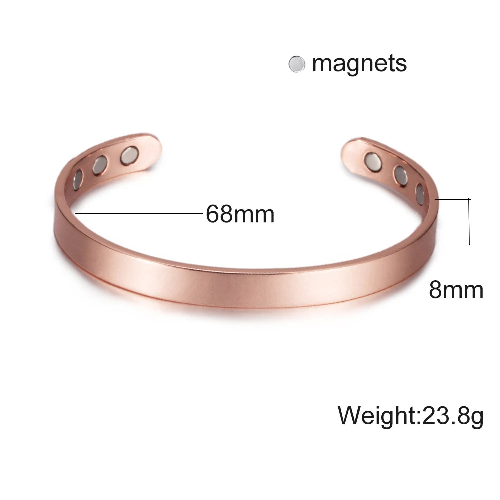 🧲 Spiritual Abacus Pure Copper Magnetic Bracelet – Adjustable Cuff for Arthritis Pain Relief
