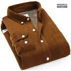 Spiritual Abacus™ Men’s Corduroy Thermal Shirt – Thick Fleece-Lined Cotton Long Sleeve Winter Top