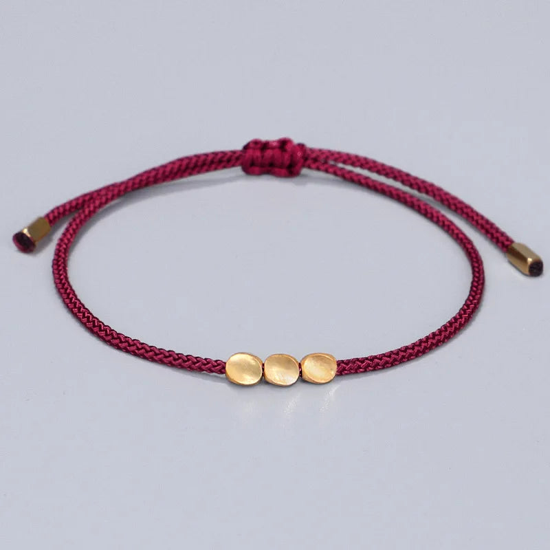 Spiritual Abacus™ Red String Bracelet – Handwoven Wax Cord Friendship & Mindfulness Jewelry