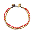 Spiritual Abacus™ Turquoise & Copper Bead Anklet – Bohemian Style Women’s Beach Jewelry with Bells