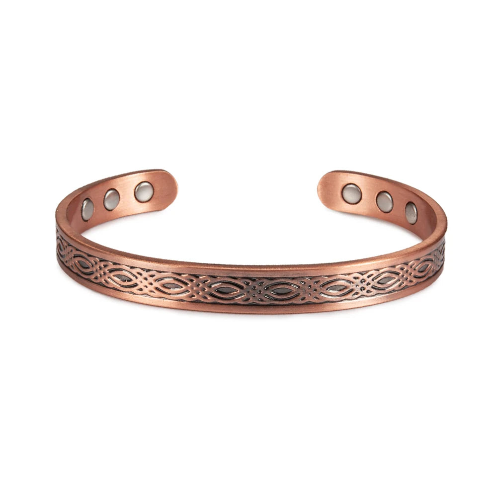 🧲 Spiritual Abacus Pure Copper Magnetic Bracelet – Adjustable Cuff for Arthritis Pain Relief
