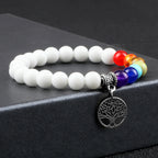 🌈 Spiritual Abacus 7 Chakra Tree of Life Bracelet Natural Stone Reiki Beads