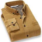 Spiritual Abacus™ Men’s Corduroy Thermal Shirt – Thick Fleece-Lined Cotton Long Sleeve Winter Top