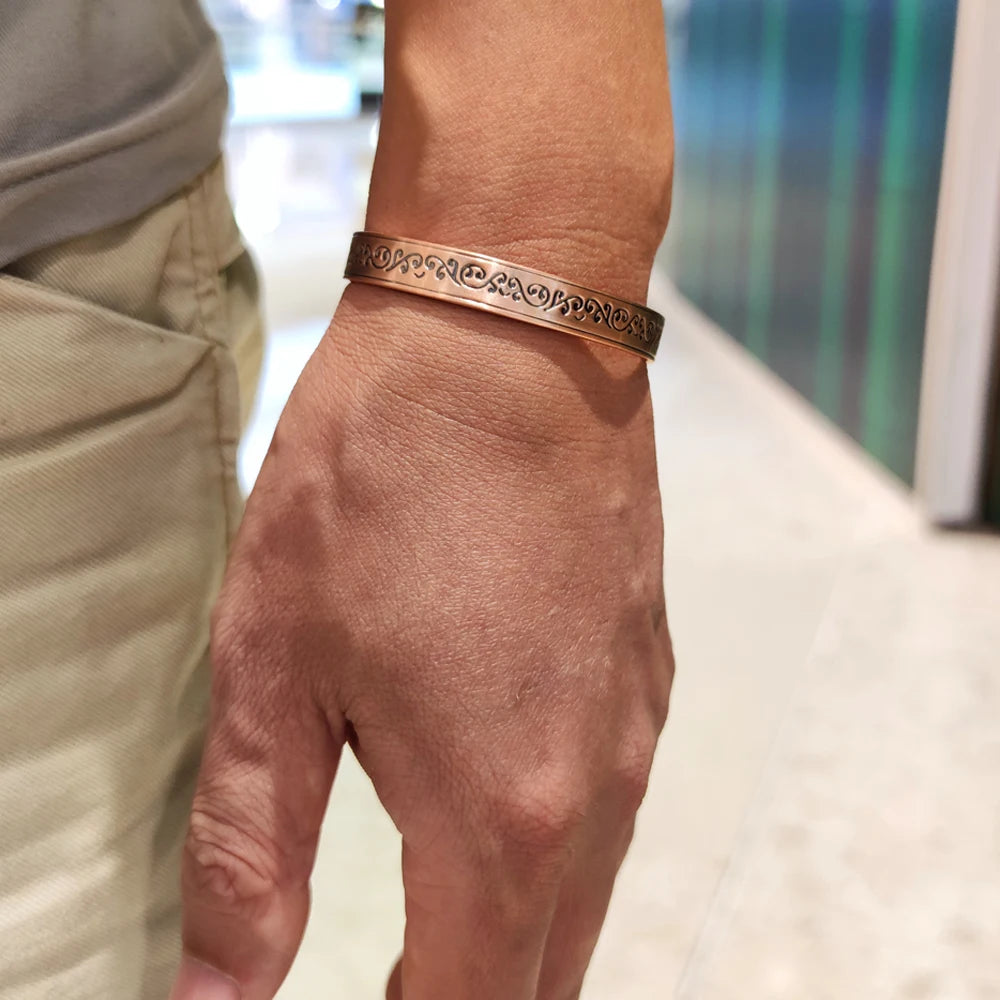 🧲 Spiritual Abacus Pure Copper Magnetic Bracelet – Adjustable Cuff for Arthritis Pain Relief