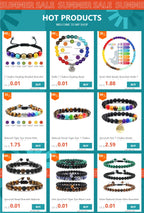 🌈 Spiritual Abacus 7 Chakra Tree of Life Bracelet Natural Stone Reiki Beads