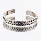 Spiritual Abacus™ Retro Oval Pattern Open Bracelet – Minimalist Silver-Tone Cuff for Women & Men