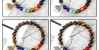 🌈 Spiritual Abacus 7 Chakra Tree of Life Bracelet Natural Stone Reiki Beads
