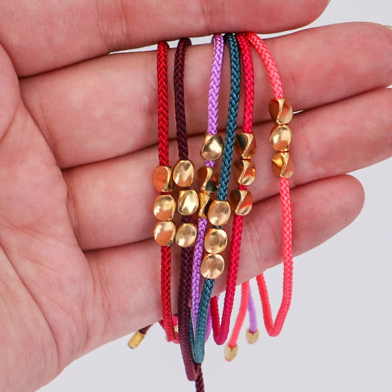Spiritual Abacus™ Red String Bracelet – Handwoven Wax Cord Friendship & Mindfulness Jewelry