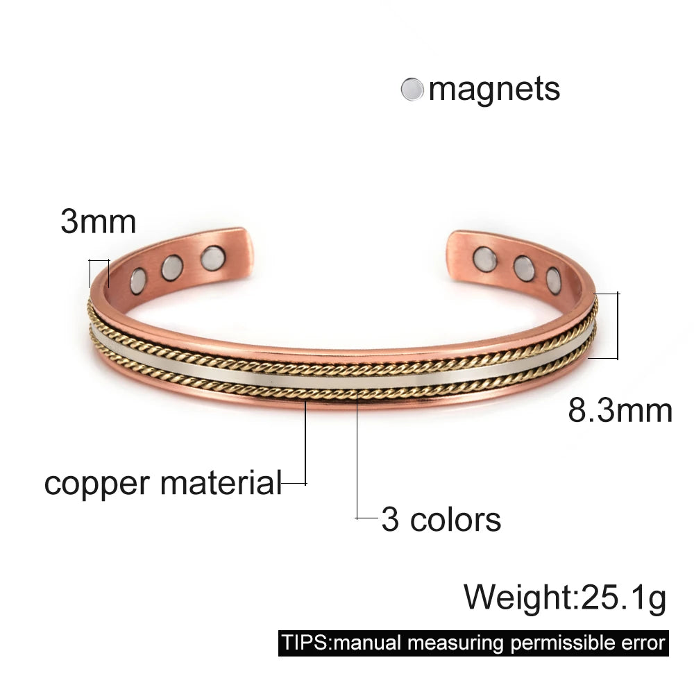 🧲 Spiritual Abacus Pure Copper Magnetic Bracelet – Adjustable Cuff for Arthritis Pain Relief
