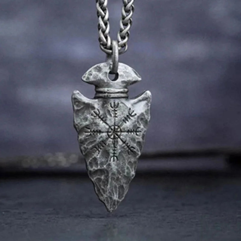 🛡️ Spiritual Abacus Viking Spear Rune Pendant Necklace Vintage Pirate-Style