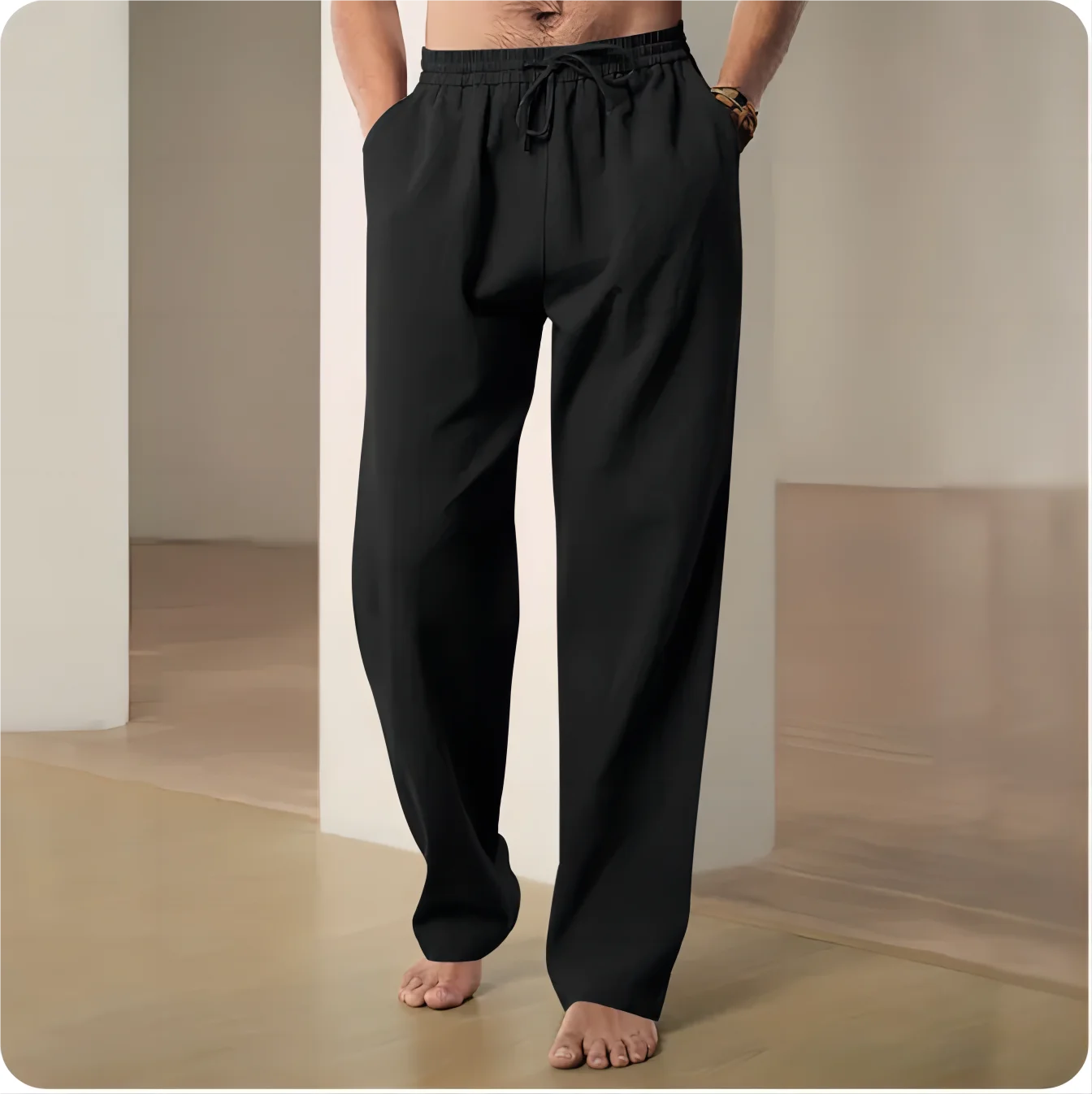 Men’s Cotton & Hemp Linen Straight-Leg Pants
Breathable • Comfortable • Casual Home & Streetwear Trousers for Spring & Summer