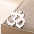 Spiritual Abacus™ Stainless Steel OM Symbol Brooch – Sanskrit Aum Lapel Pin for Yoga & Mindful Living