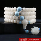 📿 Spiritual Abacus – Natural White Jade & Bodhi Root 108-Bead Mala - Meditation Prayer Bracelet & Necklace