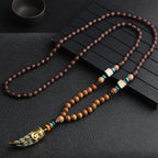 📿Spiritual Abacus Ethnic Necklace – Nepal Buddhist Jewelry - Handmade Wooden Beads • Spiritual Long Necklace