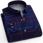 Spiritual Abacus™ Men’s Winter Flannel Shirt – Thickened Plaid Fleece Long Sleeve Casual Shirt