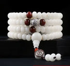 📿 Spiritual Abacus – Natural White Jade & Bodhi Root 108-Bead Mala - Meditation Prayer Bracelet & Necklace
