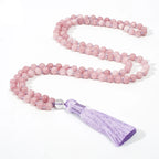 💜 Spiritual Abacus Kunzite 108-Bead Mala Necklace