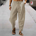 🧘‍♂️ Spiritual Abacus – Men’s Cotton & Linen Wide-Leg Pants - Solid Color • High Waist • Loose Fit • Breathable Hemp Trousers for Summer & Autumn