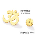 Spiritual Abacus™ Stainless Steel OM Symbol Brooch – Sanskrit Aum Lapel Pin for Yoga & Mindful Living