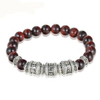 Spiritual Abacus™ Tiger Eye Mantra Beaded Bracelet – Natural Stone Unisex OM-Inspired Energy Bracelet