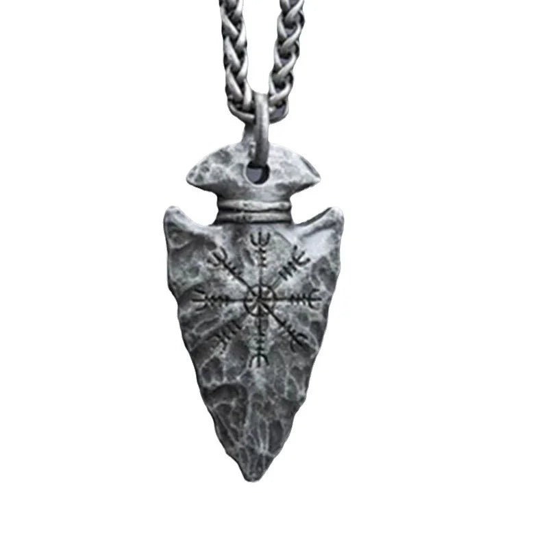 🛡️ Spiritual Abacus Viking Spear Rune Pendant Necklace Vintage Pirate-Style