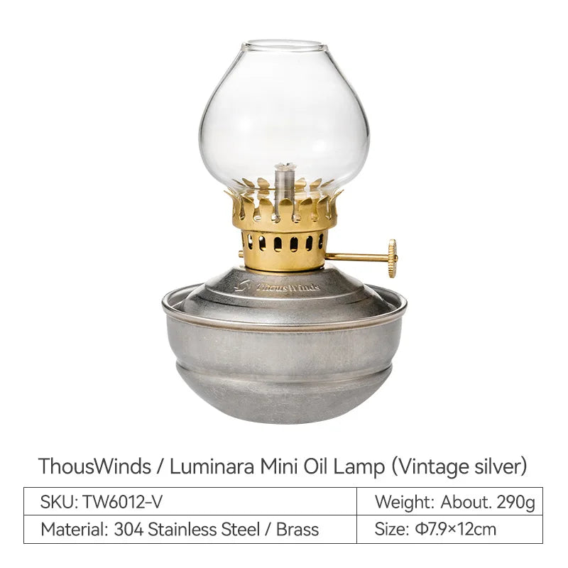 🏕️ ThousWinds Luminara Mini Oil Lamp – Windproof Retro Camping Lantern | 20h Long-Lasting Portable Outdoor Light
