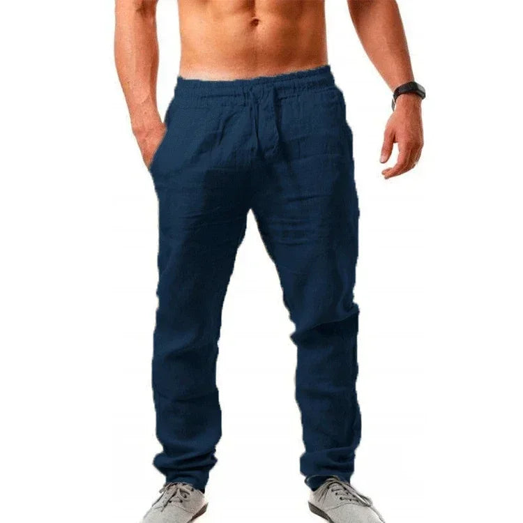 ☀️ Spiritual Abacus™ Spring/Summer Men’s Cotton Linen Pants - Loose Fit • Solid Color • Casual Summer Trousers • Plus Sizes