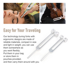 🎶 Spiritual Abacus 4-Pack Tuning Fork Set(128Hz, 256Hz, 512Hz, 528Hz)  Hammer Included