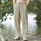 ☀️ Spiritual Abacus – 2025 Men’s Cotton Linen Loose-Fit Pants - Summer Casual • Solid Color • Breathable Fabric • Plus Sizes