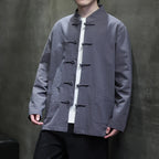🐉👕 Spiritual Abacus – Cotton Linen Tang Suit Shirt for Men - Traditional Chinese Top • Long Sleeve • Spring/Autumn Kung Fu Style Blouse