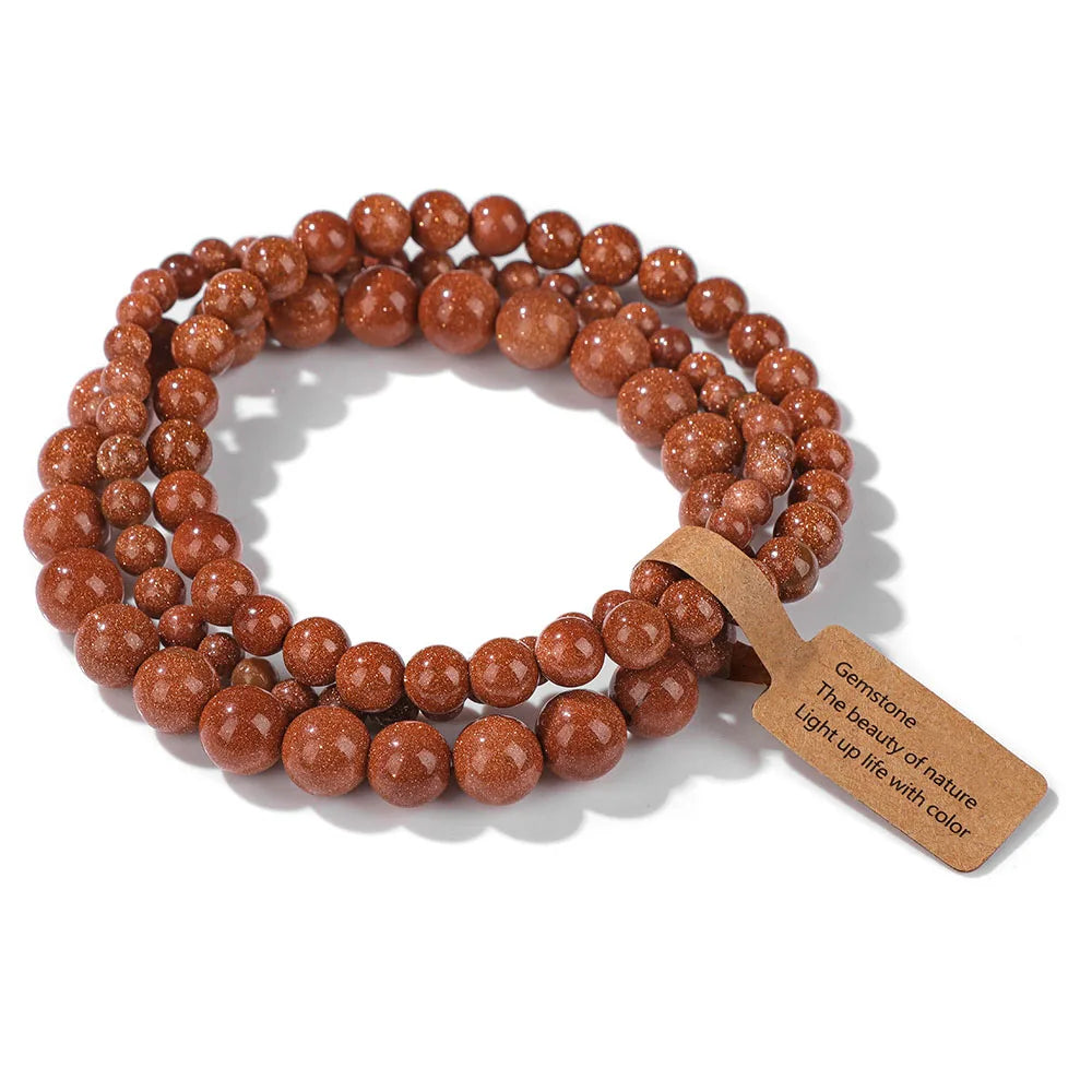 🎀 Spiritual Abacus Pink Zebra & Mixed Natural Stone Bracelet Set 4mm–8mm Beads