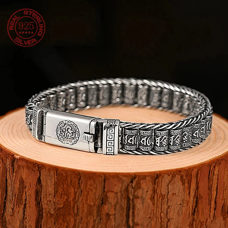 Spiritual Abacus™ S925 Sterling Silver Vintage Bead Bracelet – Handmade Men’s Unique Fashion Jewelry Gift