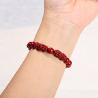 🐉 Spiritual Abacus – Natural Cinnabar Pixiu Bracelet