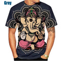 🕉️ Spiritual Abacus God of Wisdom Ganesha 3D T-Shirt – Unisex Hindu Spiritual Streetwear