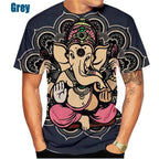 🕉️ Spiritual Abacus God of Wisdom Ganesha 3D T-Shirt – Unisex Hindu Spiritual Streetwear