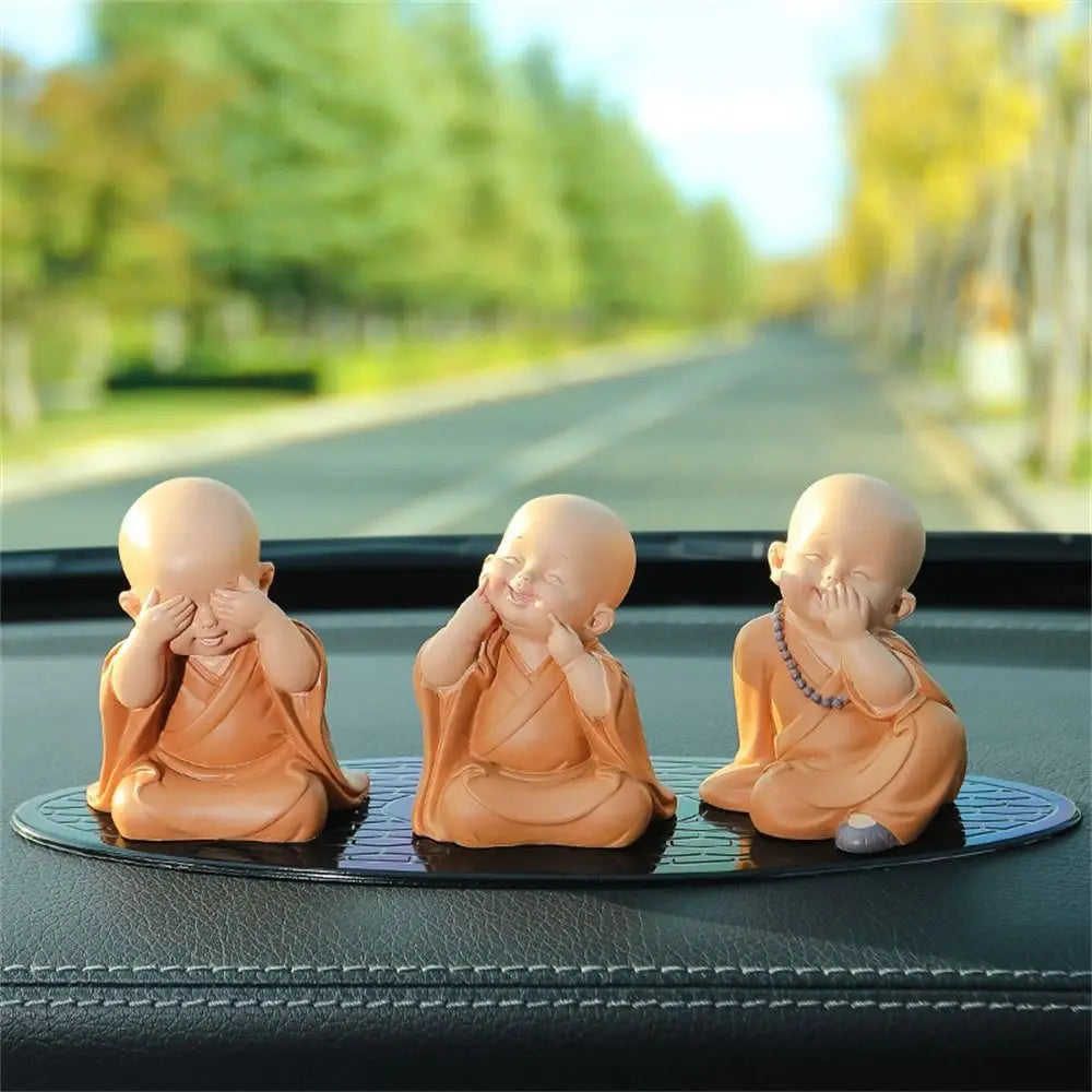 Spiritual Abacus™ Mini Buddha Monk Figurine – Peaceful Desk & Car Ornament for Mindful Home Décor