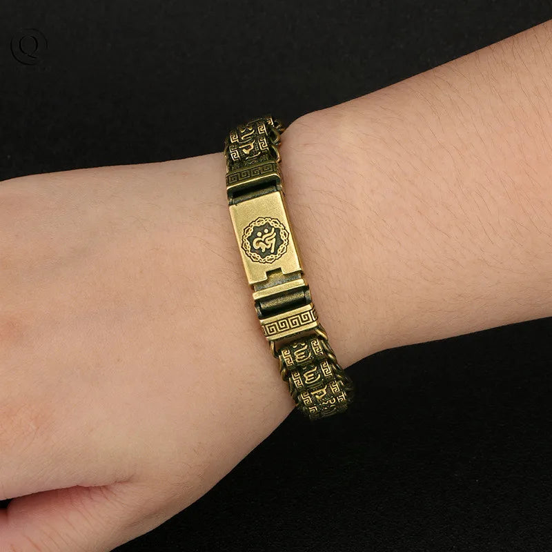 🕉️ Spiritual Abacus Brass Cuff Bracelet Vintage Copper & Brass Bangle – Handcrafted Spiritual Jewelry for Men & Women