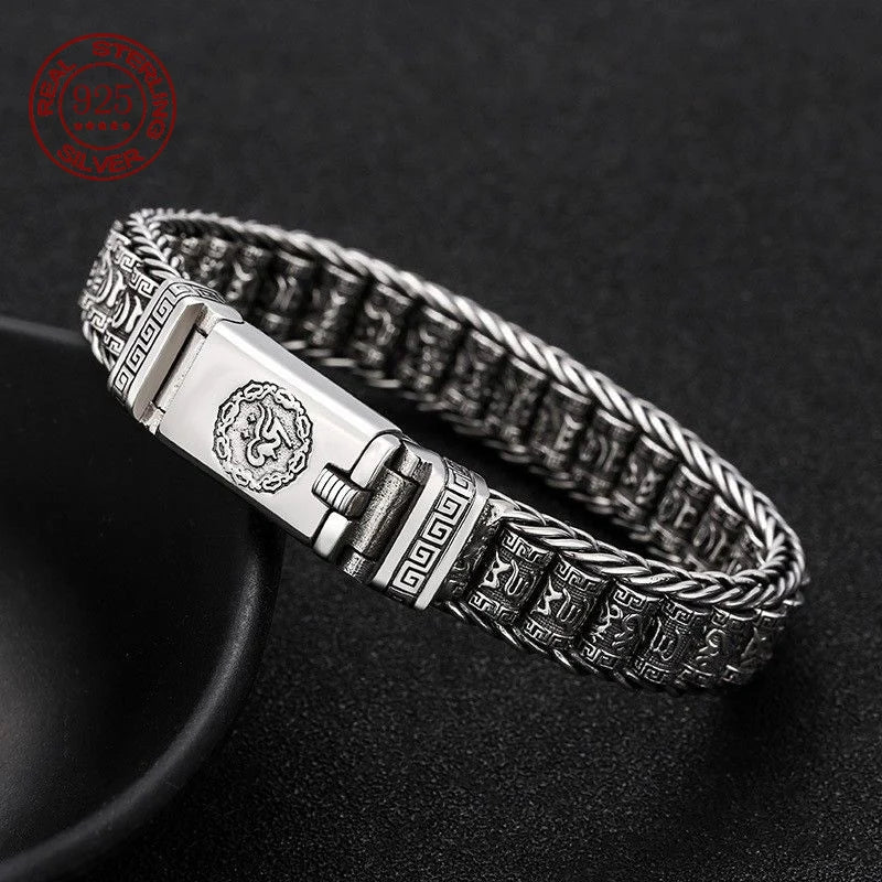 Spiritual Abacus™ S925 Sterling Silver Vintage Bead Bracelet – Handmade Men’s Unique Fashion Jewelry Gift