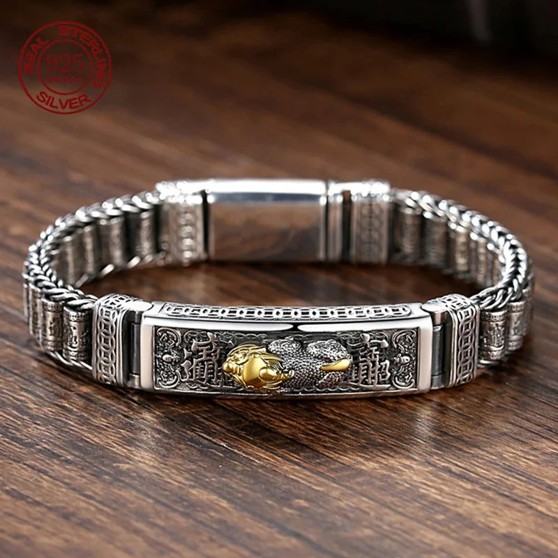 Spiritual Abacus™ S925 Sterling Silver Vintage Bead Bracelet – Handmade Men’s Unique Fashion Jewelry Gift