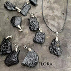 ☄️ Spiritual Abacus – Natural Black Meteorite Necklace