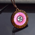 Spiritual Abacus™ Wooden OM Pendant Necklace – Symbol Glass Dome Yoga & Meditation Jewelry