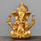 Spiritual Abacus™ Golden Sandstone Ganesha Statue – Hindu-Inspired Elephant Figurine for Peaceful Home & Tabletop Décor