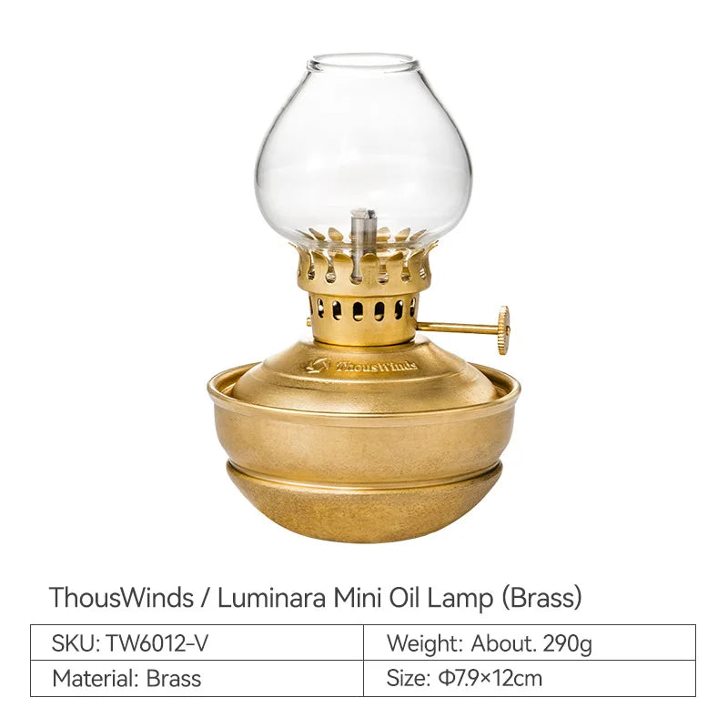 🏕️ ThousWinds Luminara Mini Oil Lamp – Windproof Retro Camping Lantern | 20h Long-Lasting Portable Outdoor Light