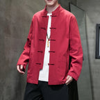 🐉👕 Spiritual Abacus – Cotton Linen Tang Suit Shirt for Men - Traditional Chinese Top • Long Sleeve • Spring/Autumn Kung Fu Style Blouse