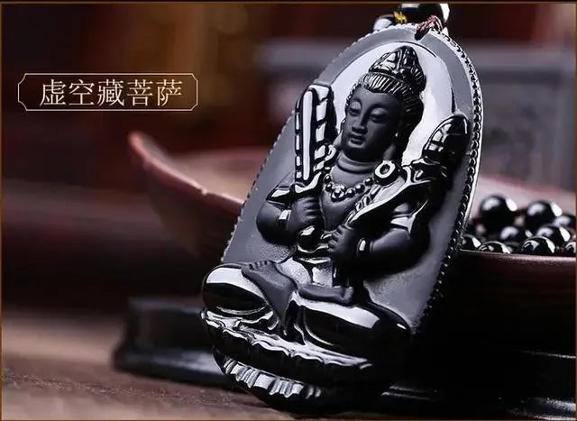 Spiritual Abacus™ Black Obsidian Buddha Pendant Necklace